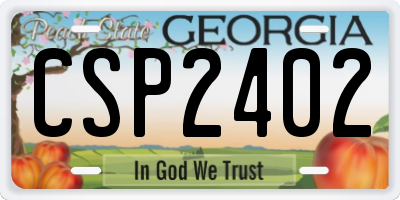 GA license plate CSP2402