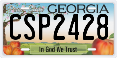 GA license plate CSP2428