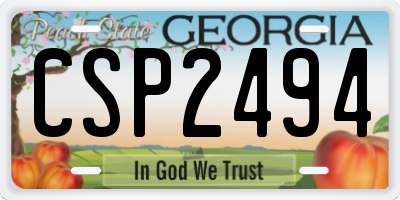 GA license plate CSP2494