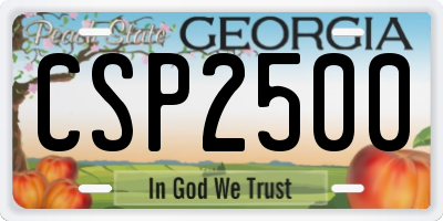 GA license plate CSP2500