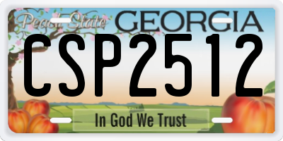 GA license plate CSP2512