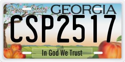 GA license plate CSP2517
