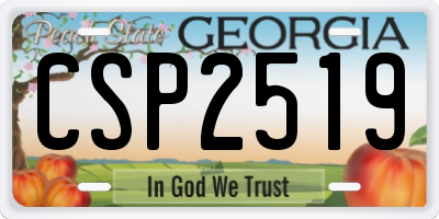 GA license plate CSP2519