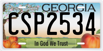 GA license plate CSP2534