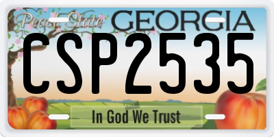 GA license plate CSP2535