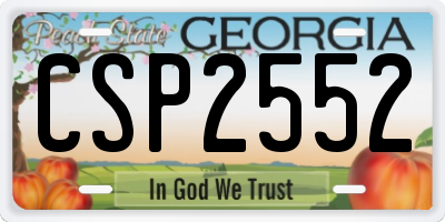GA license plate CSP2552