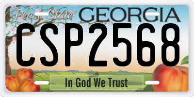 GA license plate CSP2568