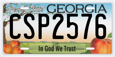 GA license plate CSP2576