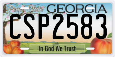 GA license plate CSP2583