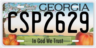 GA license plate CSP2629