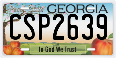 GA license plate CSP2639