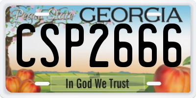 GA license plate CSP2666