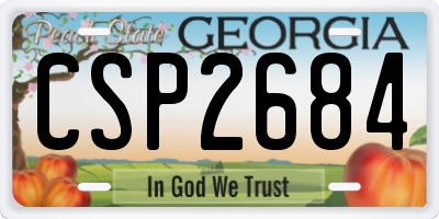 GA license plate CSP2684
