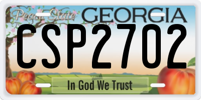 GA license plate CSP2702