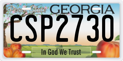 GA license plate CSP2730