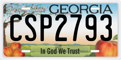 GA license plate CSP2793