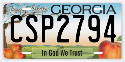 GA license plate CSP2794