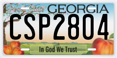 GA license plate CSP2804