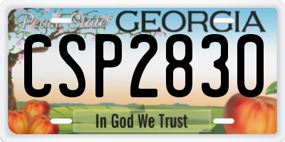 GA license plate CSP2830