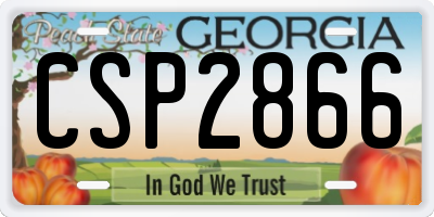GA license plate CSP2866