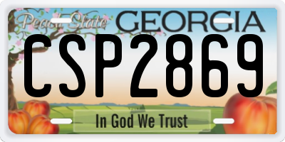GA license plate CSP2869