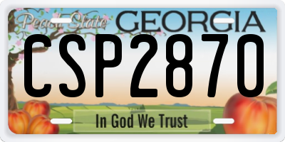 GA license plate CSP2870