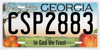GA license plate CSP2883