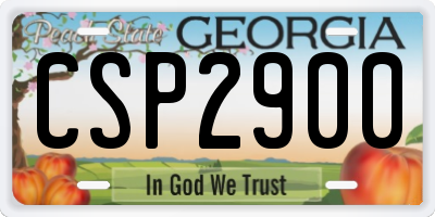 GA license plate CSP2900
