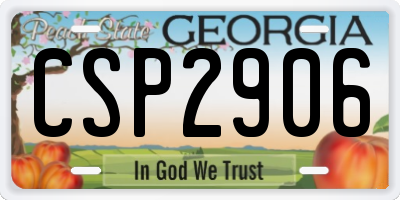 GA license plate CSP2906