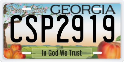 GA license plate CSP2919