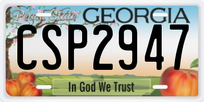 GA license plate CSP2947