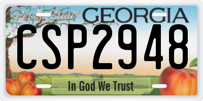 GA license plate CSP2948