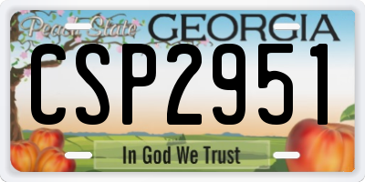 GA license plate CSP2951
