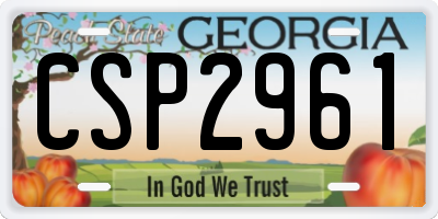 GA license plate CSP2961