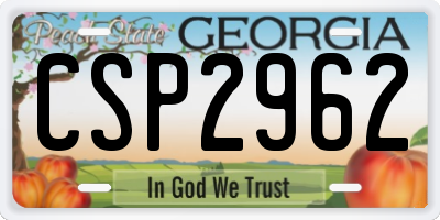 GA license plate CSP2962
