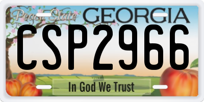 GA license plate CSP2966
