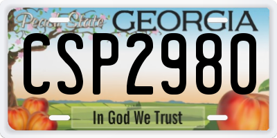 GA license plate CSP2980