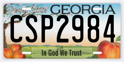 GA license plate CSP2984