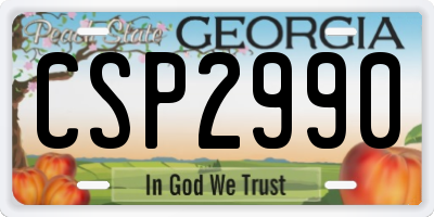 GA license plate CSP2990