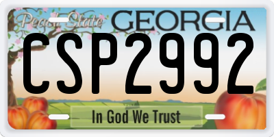 GA license plate CSP2992