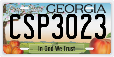 GA license plate CSP3023