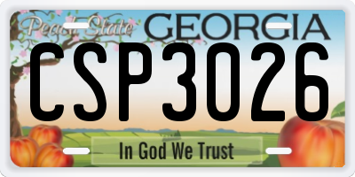GA license plate CSP3026