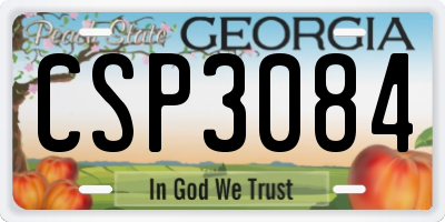 GA license plate CSP3084