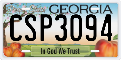 GA license plate CSP3094