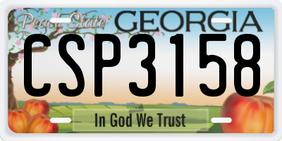 GA license plate CSP3158