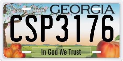 GA license plate CSP3176