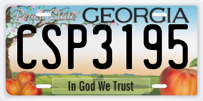 GA license plate CSP3195