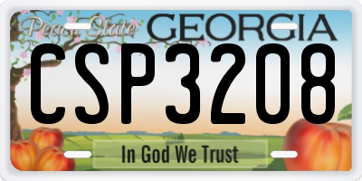 GA license plate CSP3208