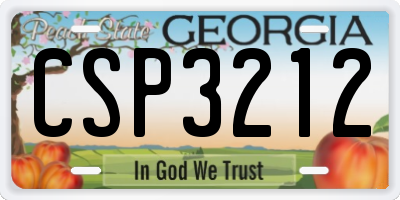 GA license plate CSP3212