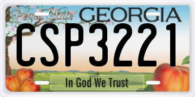 GA license plate CSP3221